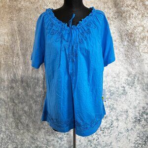 🪩 NWT Caribbean Joe Regatta Blue Top - Large